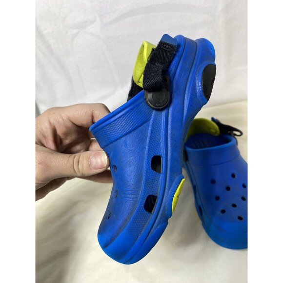 Crocs unisex-child Blue Yellow All Terrain Clogs With Adjustable Heel Strap 12C - Picture 5 of 8